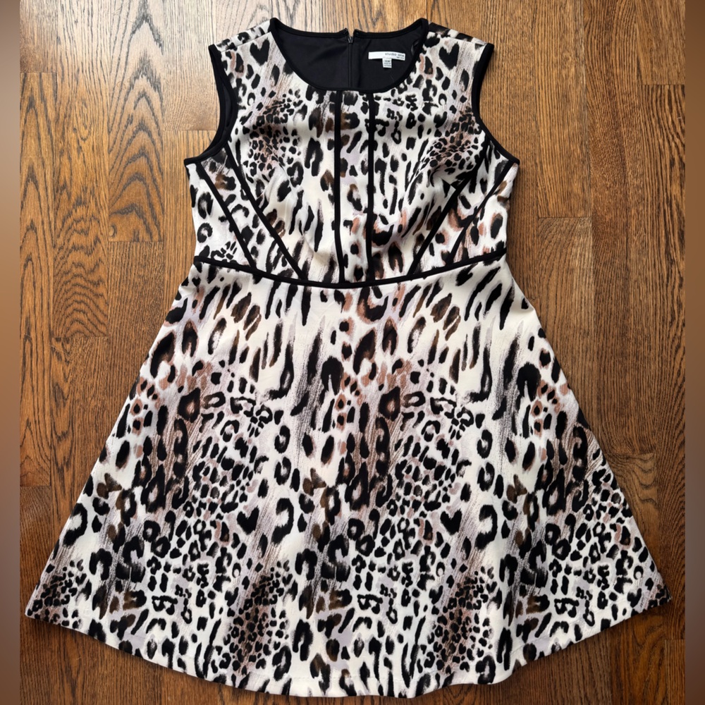 Studio One Animal Print Dress with Black Accents